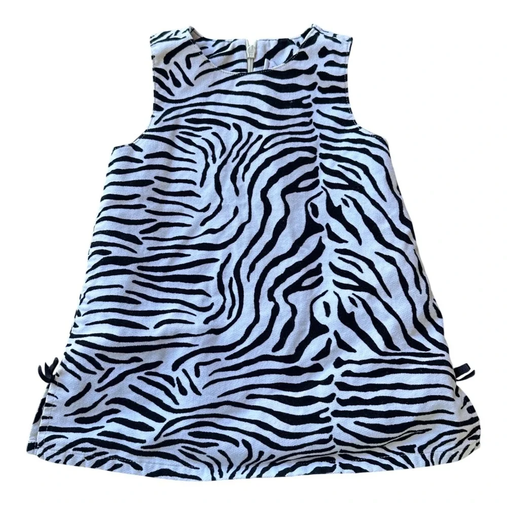 Gymboree Girls Zebra Print y2k‎ Sleeveless Corduroy A-Line Dress 12-18M